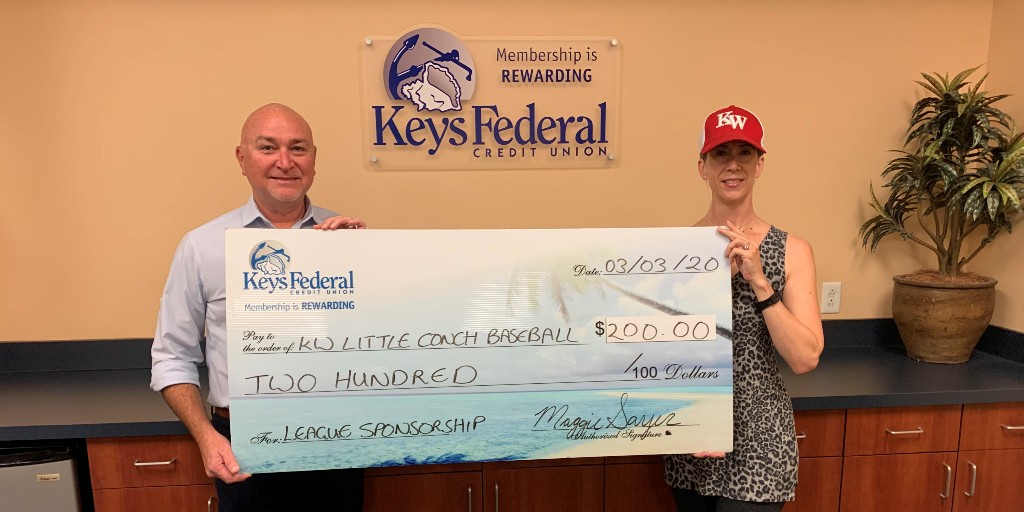 KeysFCU's tweet photo. @KeysFCU is a proud sponsor of Key West Little Conch Baseball and wishes all the athletes a great season. Play hard and have fun! #Community #LocalsHelpingLocals #ConchBaseball #LiveWorkBankLocal https://t.co/nWs5y951Uf