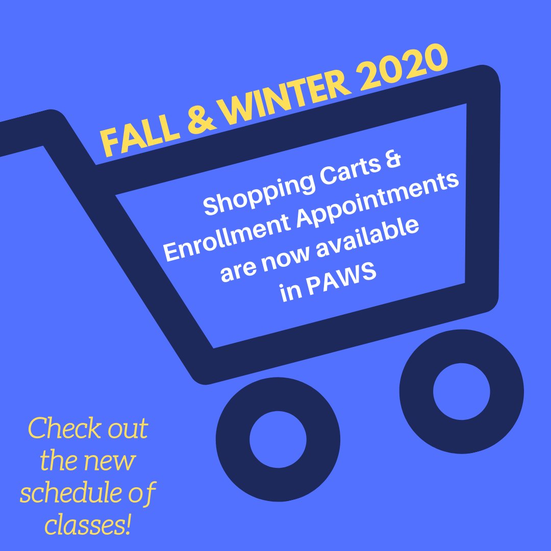 TCNJRecReg's tweet photo. Lions, you are now able to use your shopping cart and view your enrollment appointment on PAWS! Start planning for the Fall &amp; Winter today👍 #tcnjtoday https://t.co/sax7jMWWc8