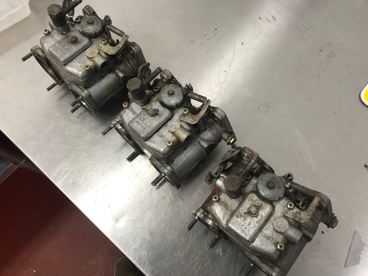 ExeEngineering's tweet photo. Finished this set of Mikuni Solex 45PHHs ready to be fitted to our customers Nissan Skyline... you might even see them at the Geneva Motor Show!
#CarbRebuild #CarburettorOverhaul #Solex #Mikuni #ExeterEngineering #Restoration #Japanese #Devon #Craftsmanship https://t.co/rCHOpvicc0