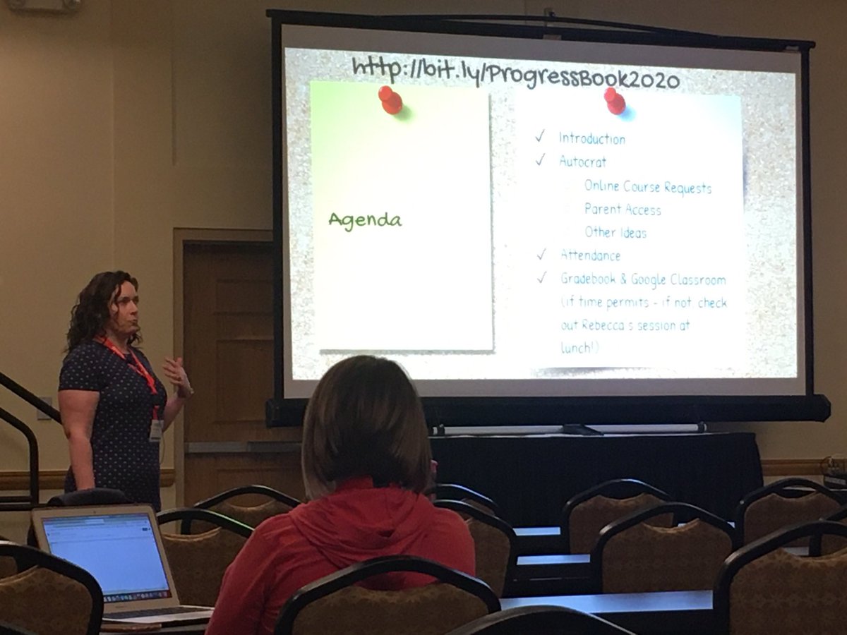 tccsapd's tweet photo. Starting #pbcc2020 w/ @amymhudson pairing Google &amp; @ProgressBook ParentAccess https://t.co/E7NQUTX3dE