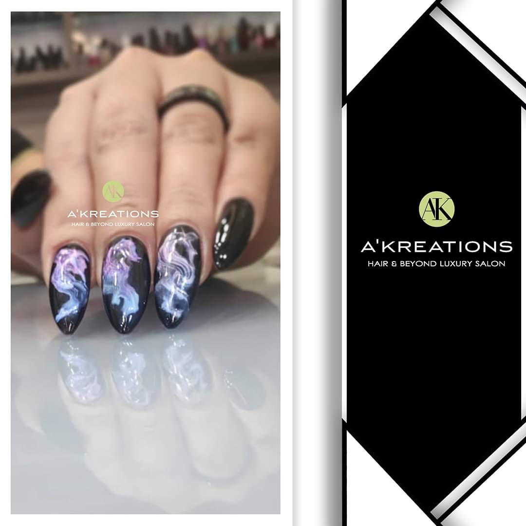 A'Kreations Hair and Beyond Bandra on Twitter "Colorful Smoke Nail Art