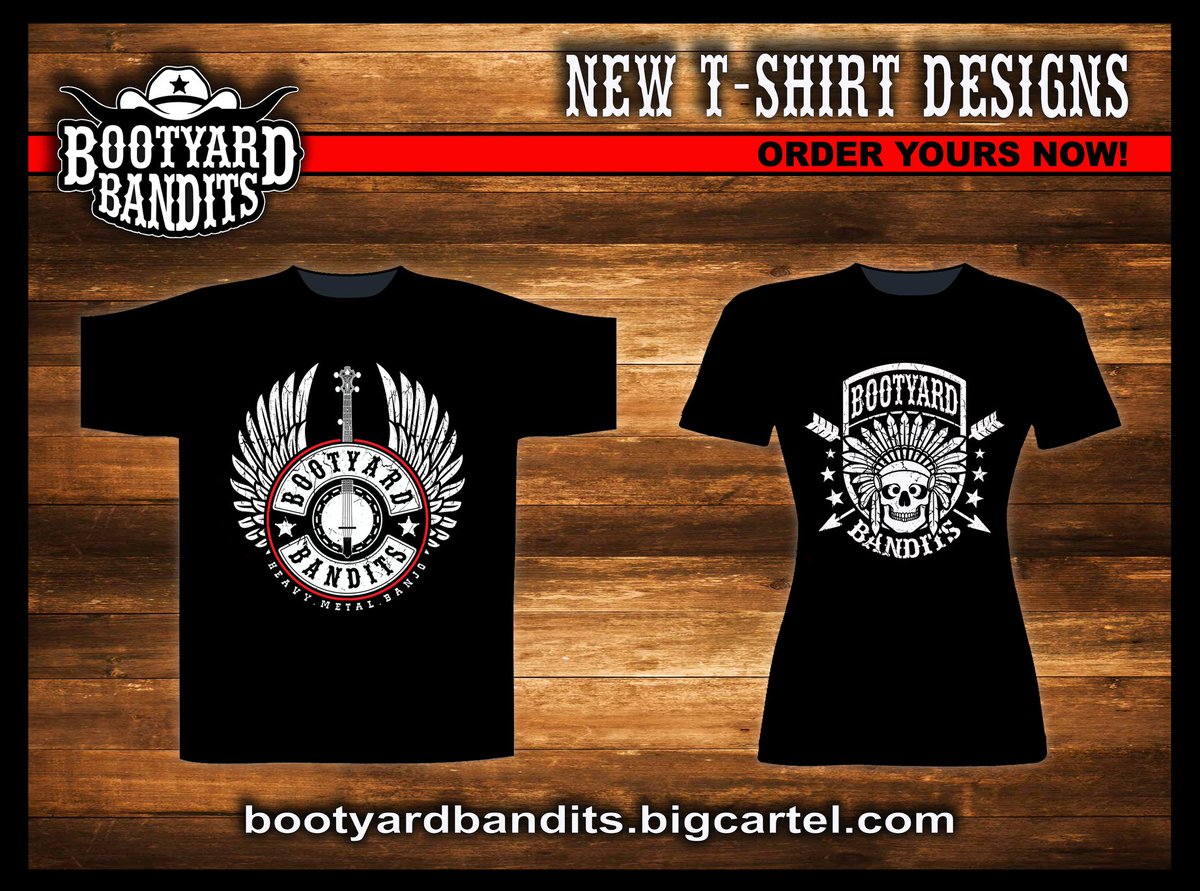 Check it out cowpeeps! Coz all y'all are such swag buying fiends, we went and ran out of almost all our Ts.
So... here's two brand spanking new designs! Both available in manly and girlie sizes. Go grab yours at bootyardbandits.bigcartel.com