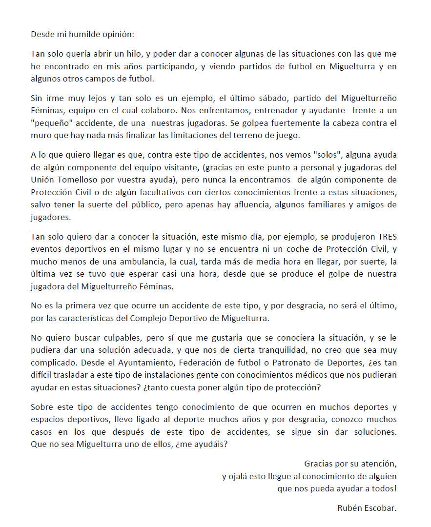 RubenEscobar018's tweet photo. Tan solo os quiero robar un minutito, si podéis leer el siguiente texto, y darlo un poquito a conocer, creo que es algo que nos a pasado a todos, o que al menos, conocemos.
Os agradecería un poquito de difusión en vuestras redes.
Gracias! 
@AytoMiguelturra @MiguelturrenoFe https://t.co/PuRoU7MIpB