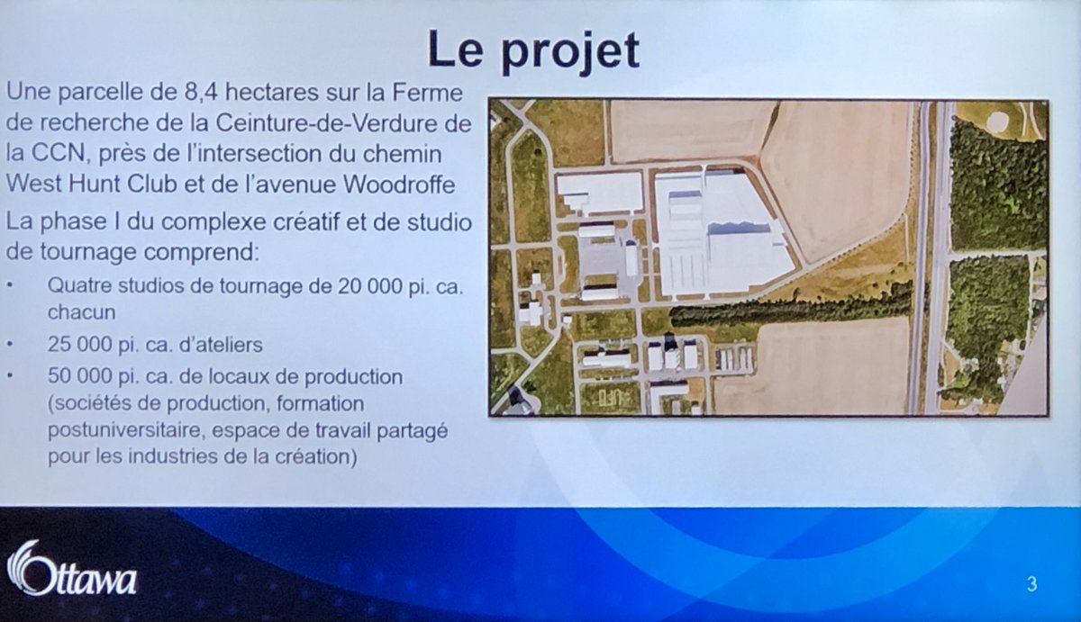 Le Bureau du cinéma D’Ottawa demande un prêt allant jusqu’à 40M$ au Comité des Finances de la <a href="/ottawaville/">Ville d'Ottawa</a> pour construire des studios de production. Ils seraient situés non loin de l’aéroport. #iciottgat