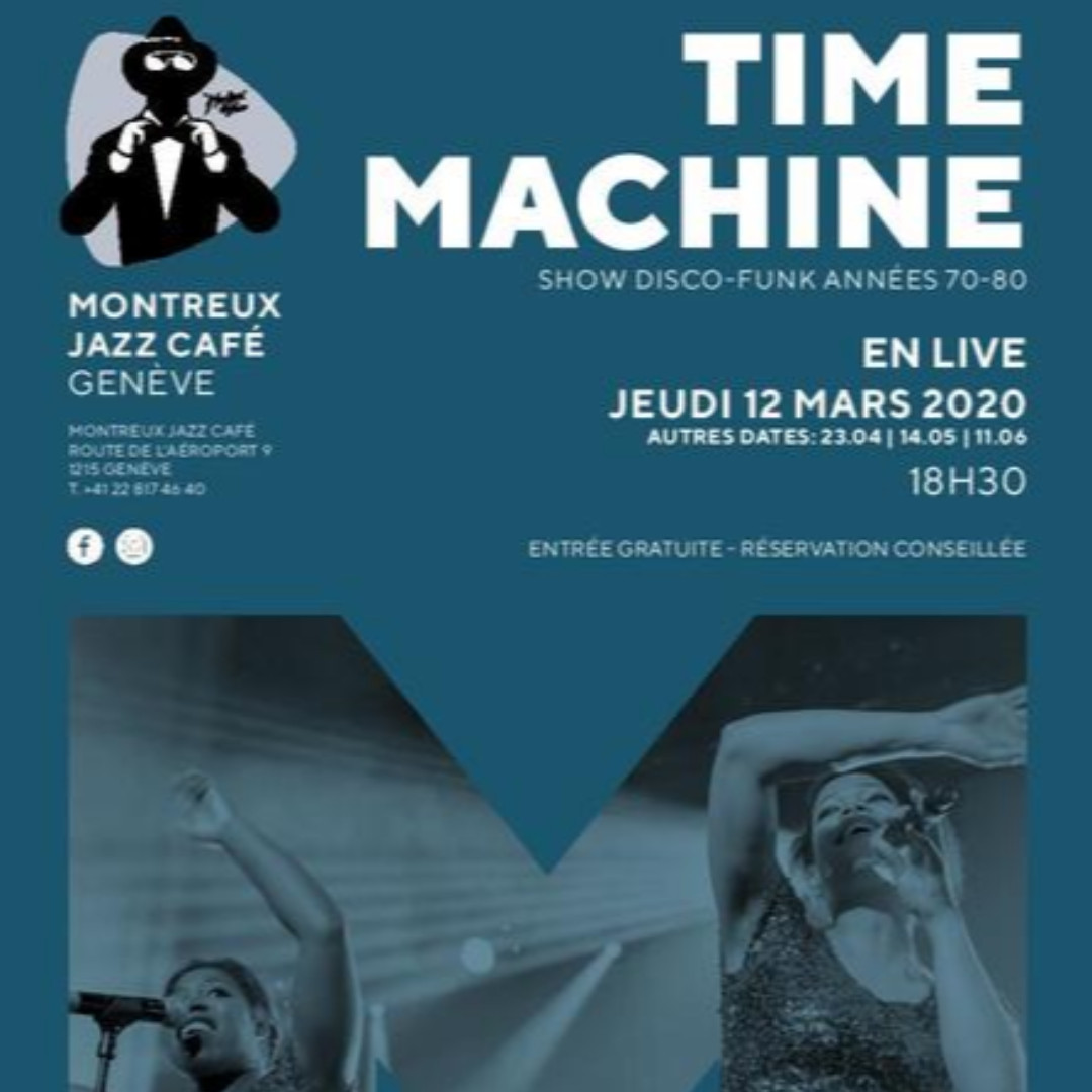 time_machine's tweet photo. Monthly after work with Time Machine (70’s-80’s disco-funk hits) at the Montreux Jazz Café (GVA airport) this Thursday March 12th, 6:30 pm 💃🍷🎤🎸🥁🎹. Book a table !

#Afterwork #Bestpartyintown #MontreuxJazzCafe #TimeMachineDiscoShow #discofunk #livemusic #70sparty #freeshow https://t.co/o3H4ToHjhQ