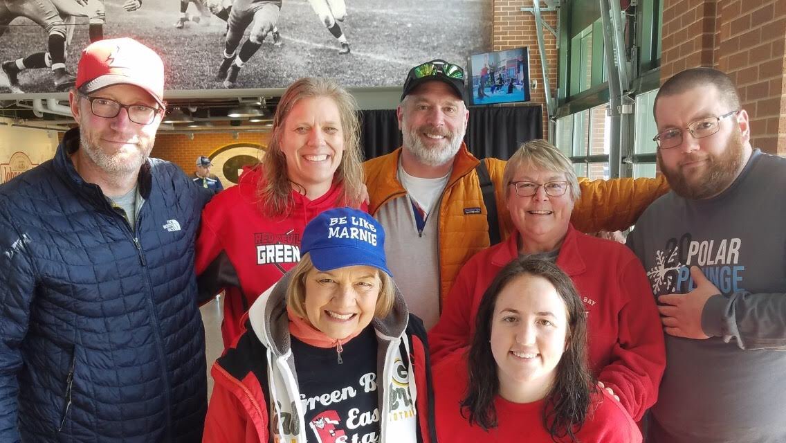 CoachBlackford's tweet photo. Not only did I get to coach the All-star game this weekend but my @greenbayeasths colleagues and I raised 2500$ in memory of Marnie Mackin for the @SpecialOlympics and took the freezing plunge. https://t.co/uTHHLtEwjK