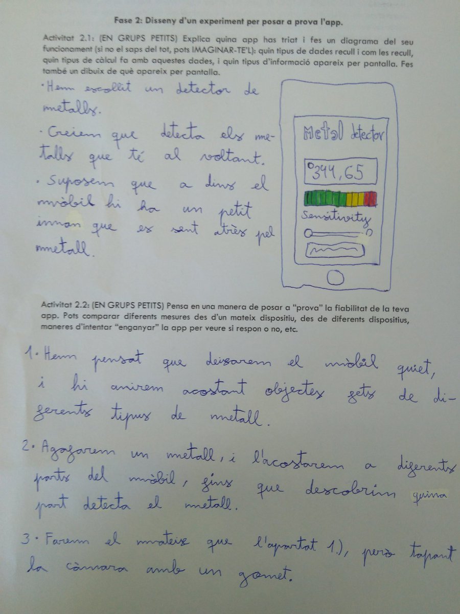 victorlopezsbd's tweet photo. Segon dia de projecte #AppCheckers
Cada grup tria una app i intenta explicar com creu que funciona (model inicial). Després pensen un o varis experiments que poden fer per posar a proba aquesta app i determinar el seu grau de fiabilitat. https://t.co/egziqXEjhu
