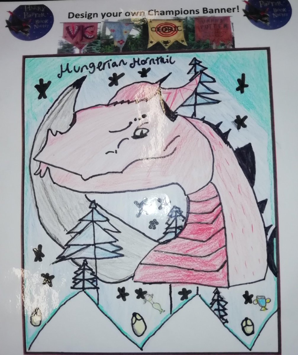 Walney_School's tweet photo. Congratulations to Millie, who was the Secondary School winner of Barrow Library's Harry Potter competition! Students were asked to design a banner for the Triwizard tournament. Thank you to Cathy for visiting Year 7 assembly this morning #proudofourachievements #readtosucceed https://t.co/vH83nbp1cy