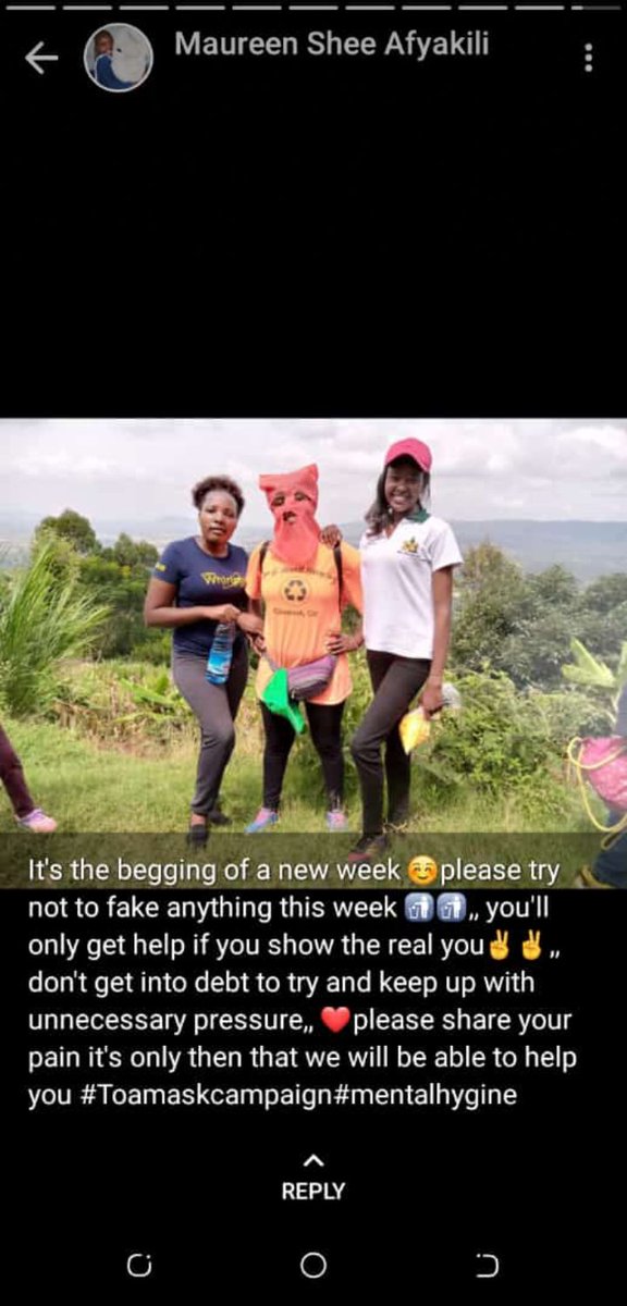 afyakili's tweet photo. #ToaMaskCampaign
@afyakili
We all deserve a healthy mind.
Every human being is important.
Keep Your Mind Healthy.
Mental Hygiene is for all.
#Embrace_IAM @Iamshee2 @Ttall @DianaAward @BLAZEKenya @kunleAdewale505 @AIMprojectng @Shackbait @YALIRLCEA @UNDPAccLabs https://t.co/dHQ3NHajLr