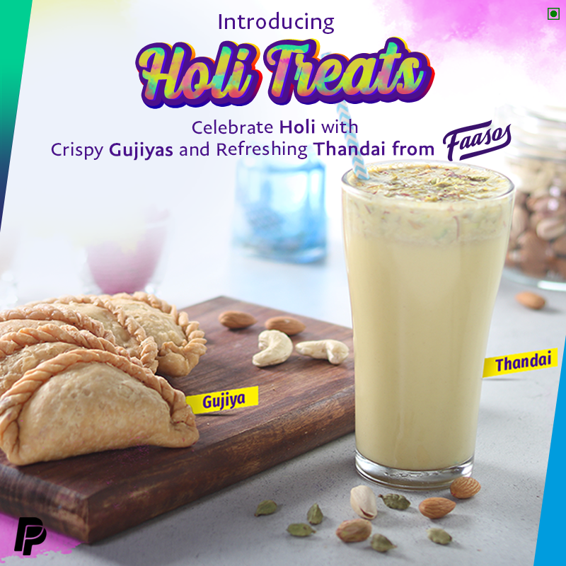 PayPalIN's tweet photo. Kab Hai Holi? Tomorrow. 

But you can get in the mood right now with 'Holi Treats' from @faasos . Feast on Gujiya and Thandai, #PayWithPayPal and get assured cashback voucher upto Rs. 200! #SafeHai

Order Now: https://t.co/yqKX0urt9s https://t.co/R0ASSol1QL