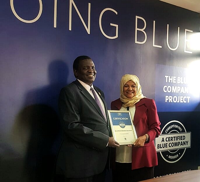 TheBlueCompany2's tweet photo. Happy &amp; excited to welcome on board @MilestonesKenya, Auto Village and @goplacesdigital to the Blue Company Project. Dr Julius Kipngetich @Kipngetichjk, one of our Blue Company Advisory board members presenting certificates to new members.Congratulations!
@UNODC_EA 
#letsgoblue https://t.co/PU4V6vWjN3