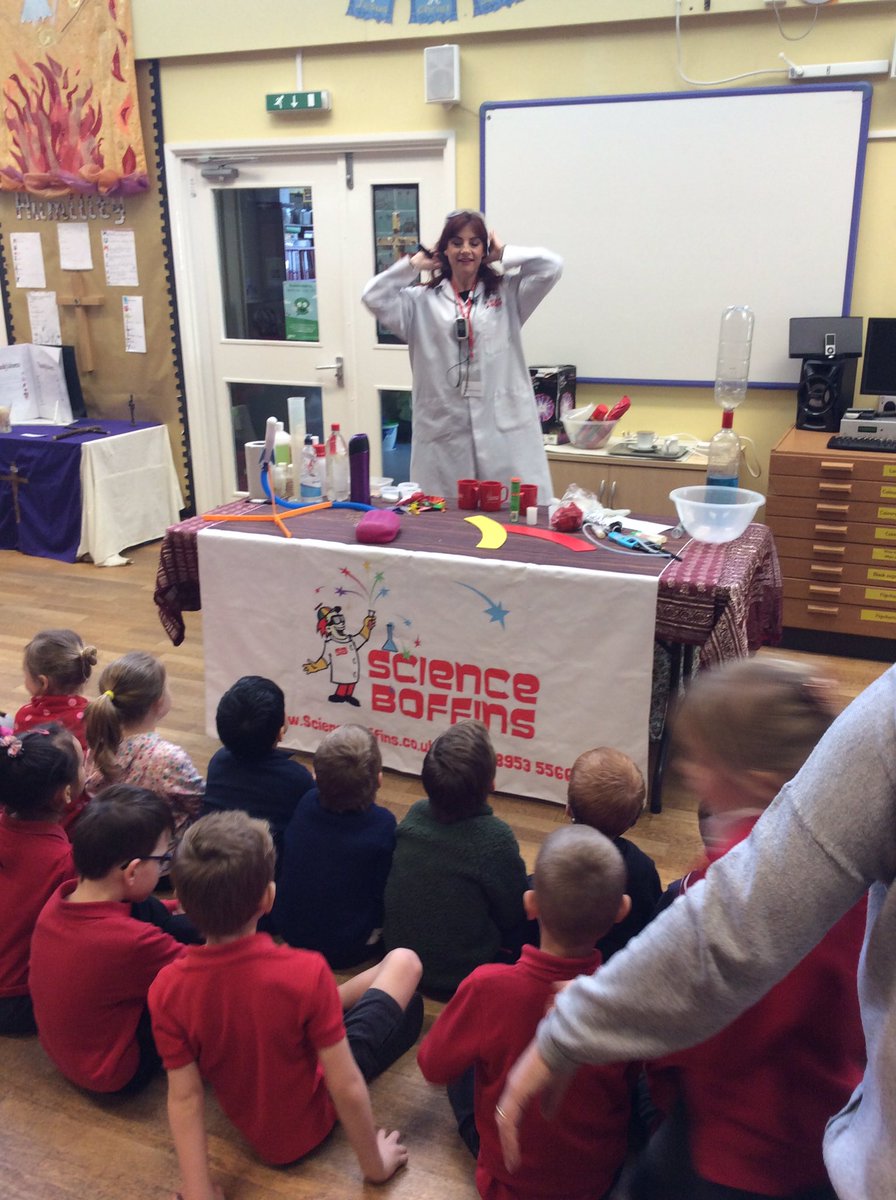 MuchBPrimary's tweet photo. To mark the start of Science Week we are having a day of practical science fun with #scienceboffins https://t.co/mZ0ZpcHvH7