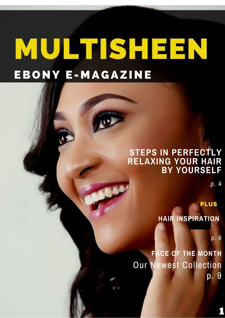Multisheen's tweet photo. Hi Everyone!
We just released the first issue of our e-Magazine and it's filled with original and well-crafted tips and advice on HAIR your can't go wrong with.
We captured what we've been up to in the past few months and U can be rest assured that there's more to come your way. https://t.co/RE0TlEvHki