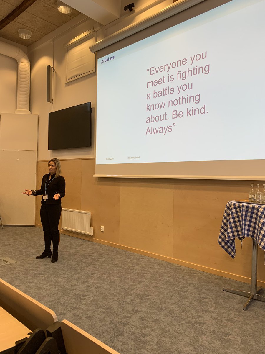 SjoholmSanna's tweet image. ”Om vi ska lyckas framåt i den här branschen måste vi vara mer inkluderande”. Clara Secher, DeLaval, #mjölkochmångfald