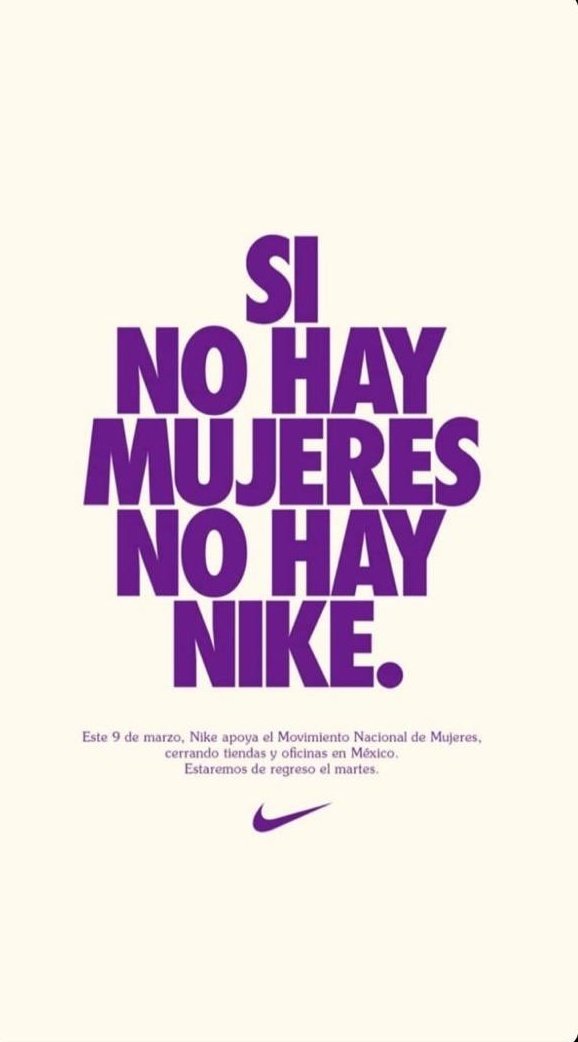 Hoy las mujeres paran para concientizar y <a href="/Nike/">Nike</a> se suma 💜
#ParoNacionalDeMujeres