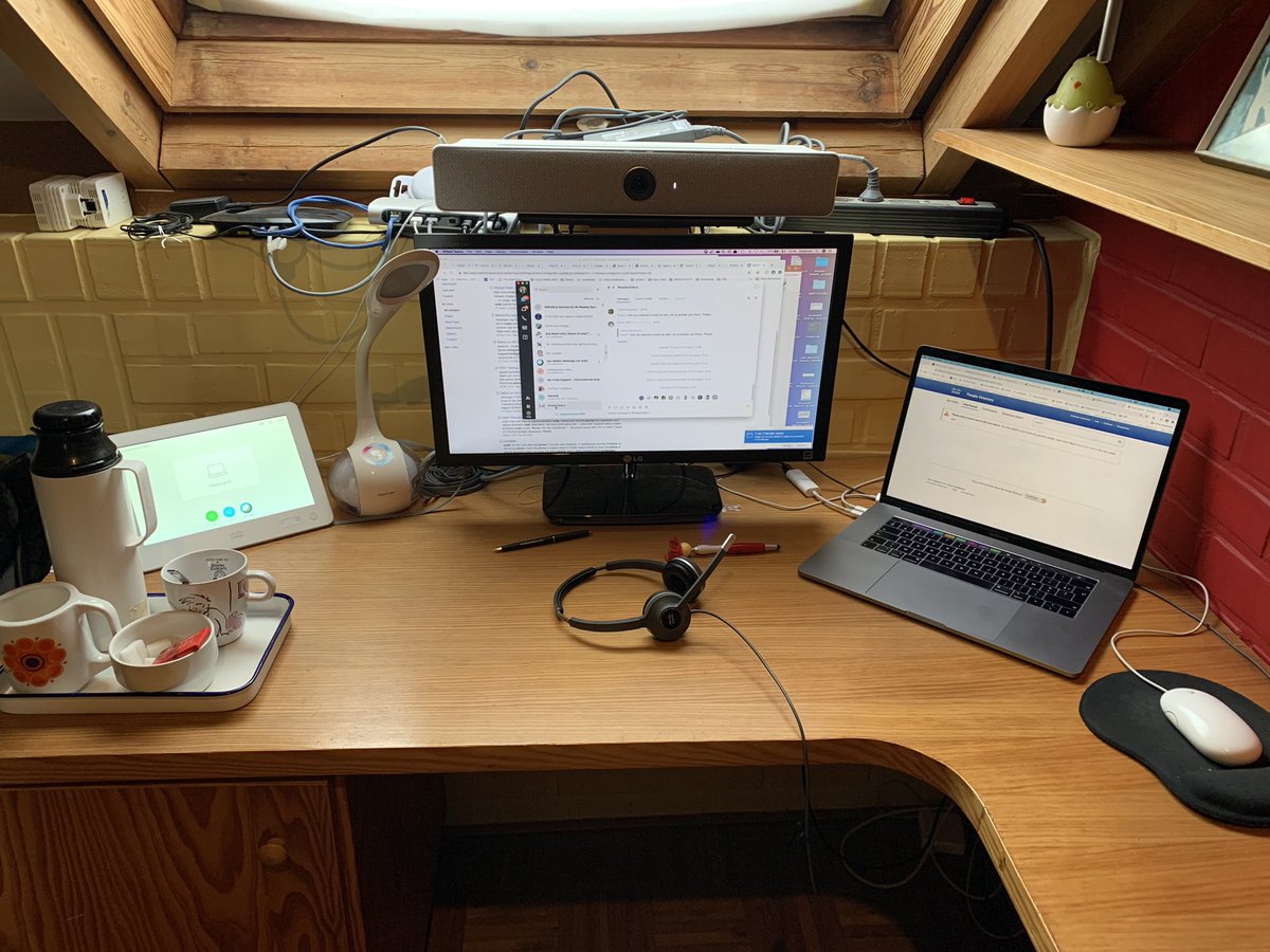 All I need to #WorkFromHome (parents in law actually😂): headset, coffee, #roomkitmini and my laptop. #getstuffdone - thank you <a href="/Webex/">Webex</a>
