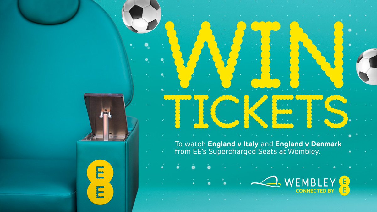 Fancy winning tickets to watch England v Italy and England v Denmark from EE's Supercharged Seats at <a href="/wembleystadium/">Wembley Stadium</a>?

⚽️ Just hit retweet for your chance to win ⚽️

See terms here: wembley.ee.co.uk/comp/superchar…