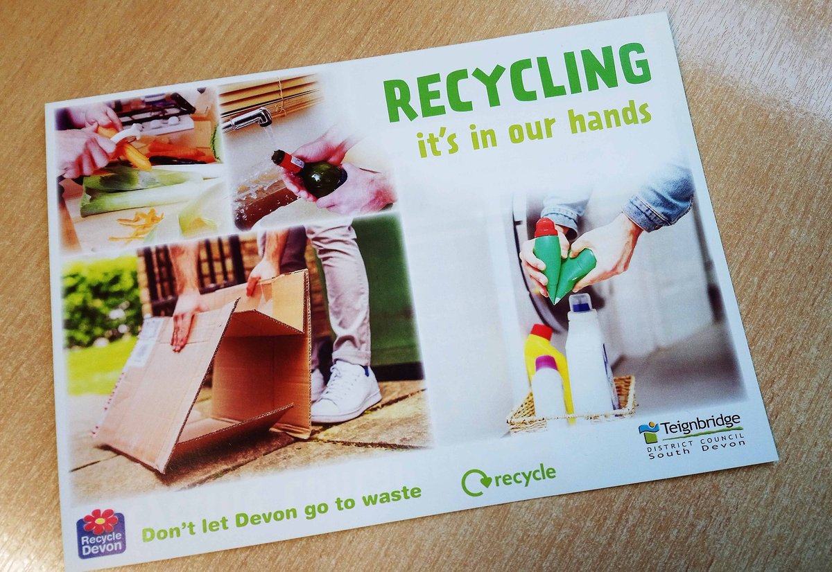 Teignbridge's tweet photo. Look out for your recycling guide with your new council tax bill this week. Calendars can be downloaded here https://t.co/iCRUN1KV1V  #Teignbridgerecycles https://t.co/Eo9oEAJkXb