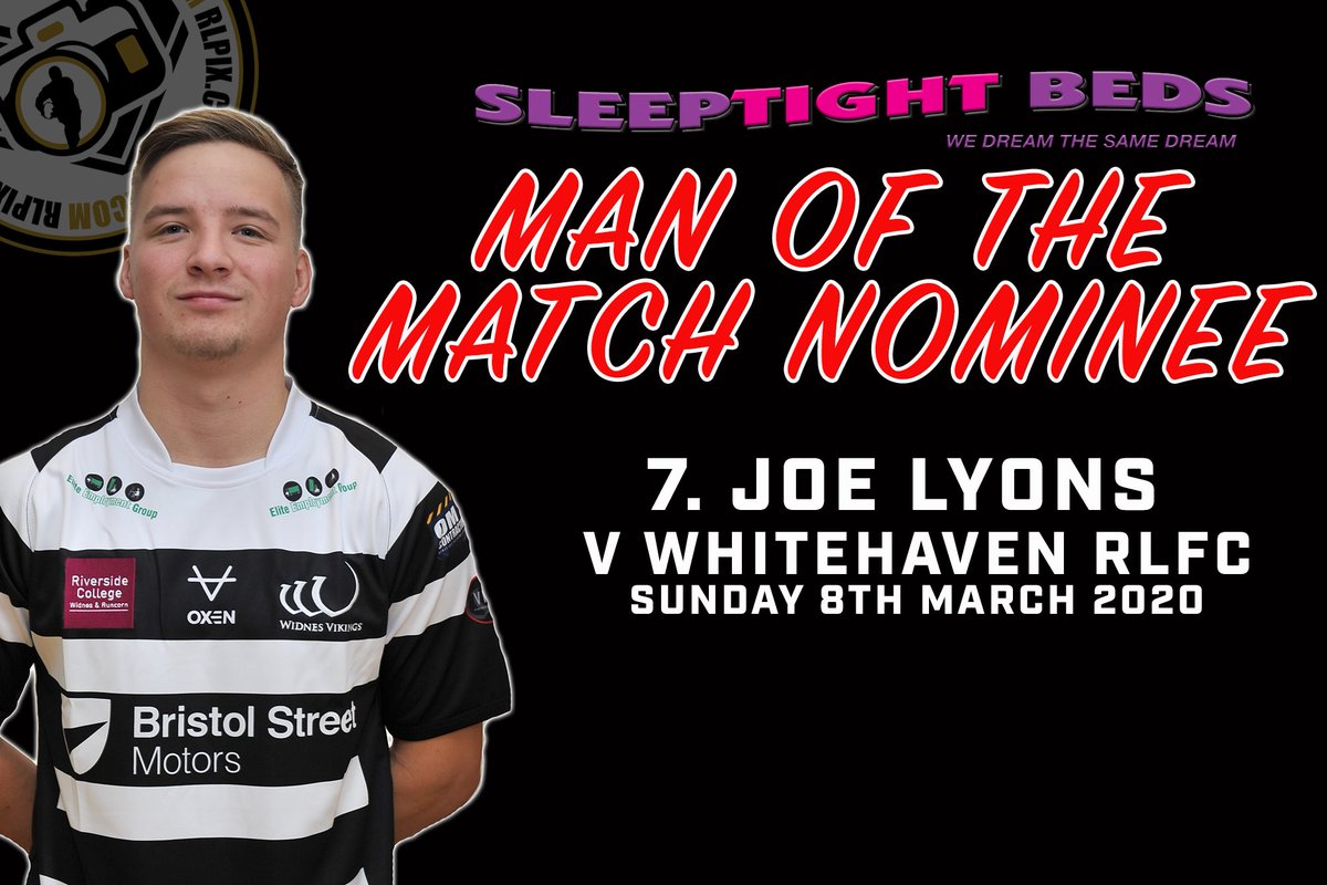 WidnesRL's tweet image. 1️⃣ It's time for this week's @Sleeptight_Beds Man of the Match vote from yesterday's win over Whitehaven!

Our first nominee is @JoeLyons6, to vote for Joe RT this post!

#STBManOfTheMatch
#AClubLikeNoOther🖤