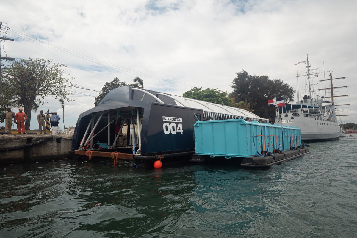 TheOceanCleanup's tweet image. Yesterday the Dominican Republic welcomed Interceptor 004. There are a few more steps to complete before operations can commence, but it’s almost ready to start cleaning the Rio Ozama.
