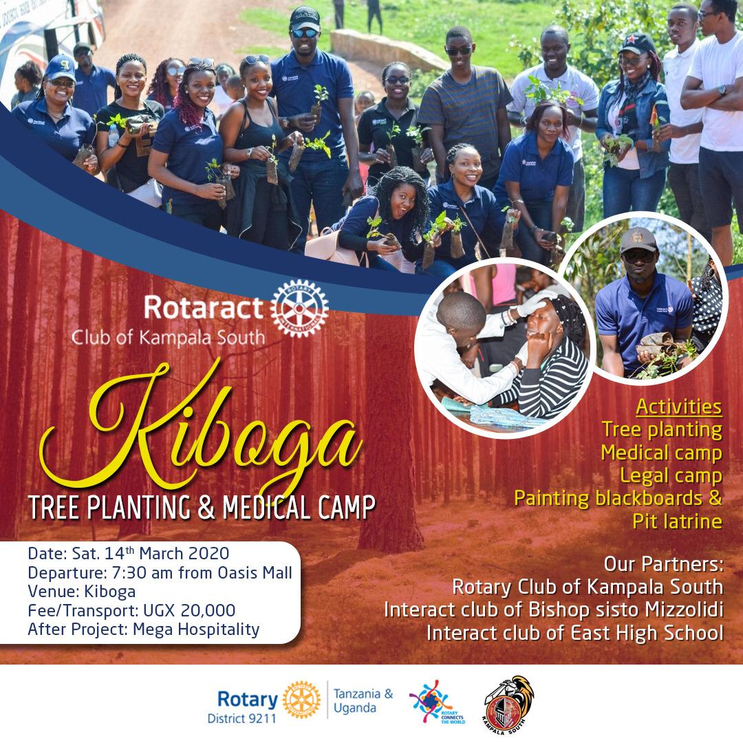 Another week and another chance to reach out.
Join us this #RotaractWeek for a medical camp and tree planting exercise in Kiboga.
Day's Saturday 14th and the fee is 20k.
Please don't miss the mega hospitality we've organized for you upon return 😊.
Enjoy the week.