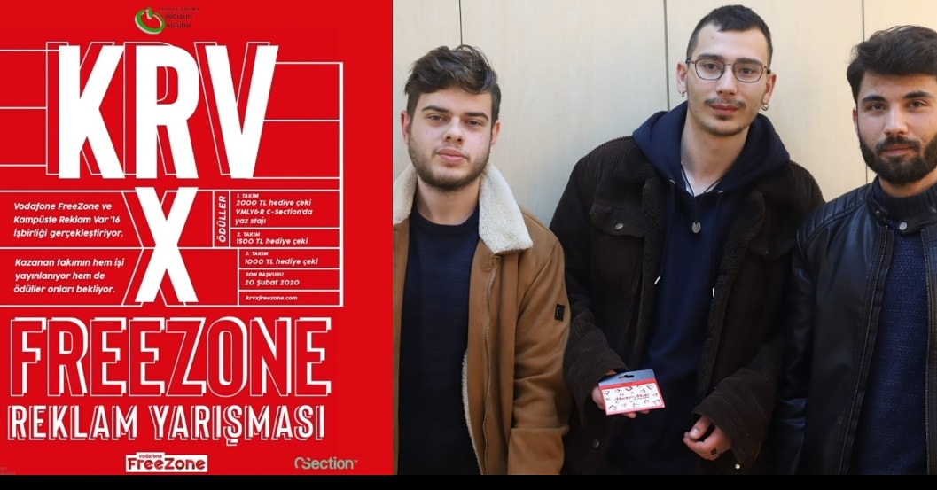 iletimgazetesi's tweet photo. İstanbul Üniversitesi İletişim Fakültesi Halkla İlişkiler ve Tanıtım Bölümü ögrencileri Alparslan Çırak, Özgür Elicevik ve Korkut Ali Çetin'den oluşan ekip, Anadolu Üniversitesi'ndeki  KVRxFreeZone reklam yarışmasında birincilik başarısı elde etti. https://t.co/9TF6DCZcJI