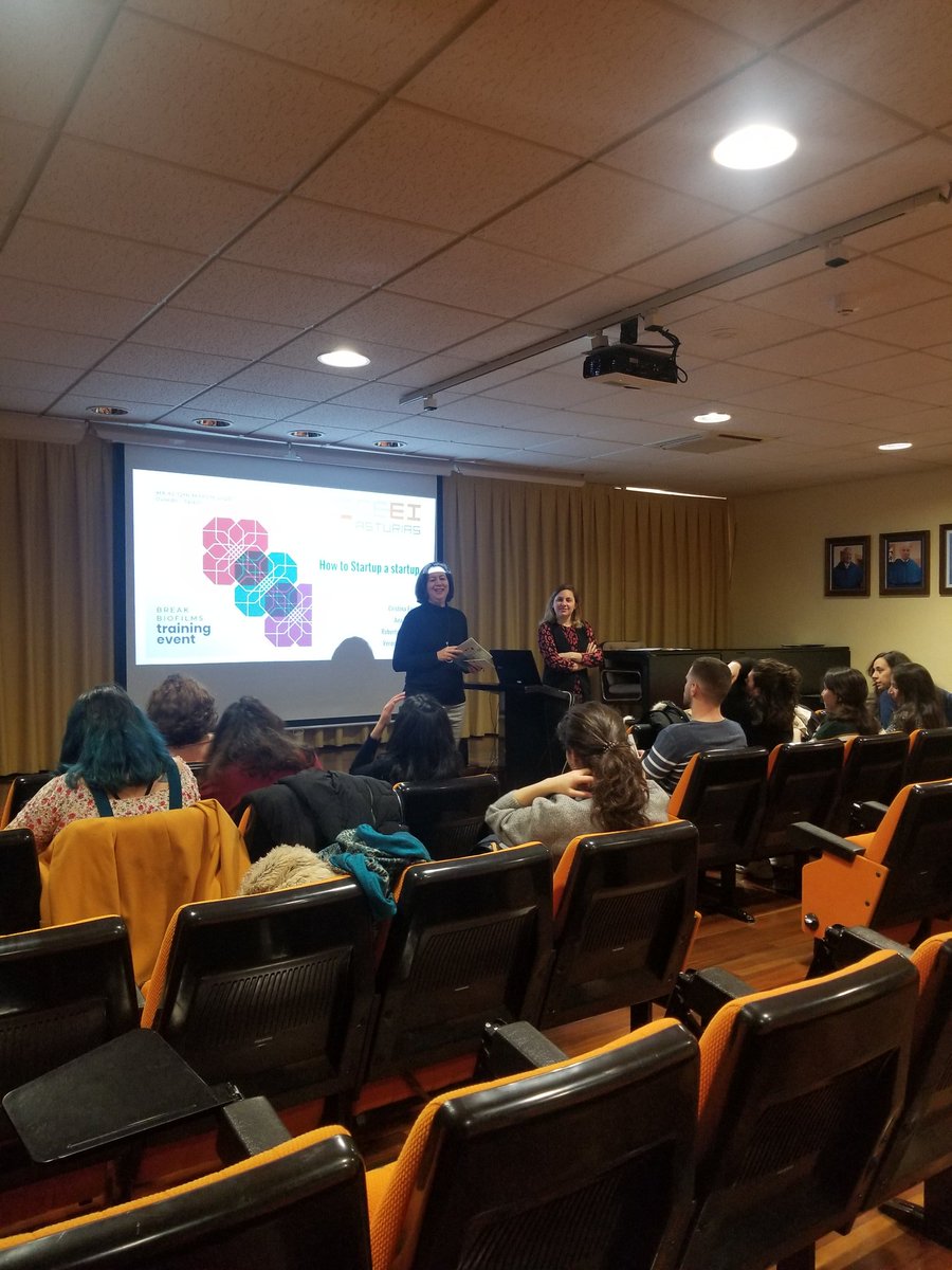 breakbiofilms's tweet photo. We're kicking things off by holding a session about startups. ESRs learned about innovation, intellectual property and translation of lab research to the public market.  
#spreadthescience #breakbiofilms #MSCA #H2020 https://t.co/QZQxwnu20y