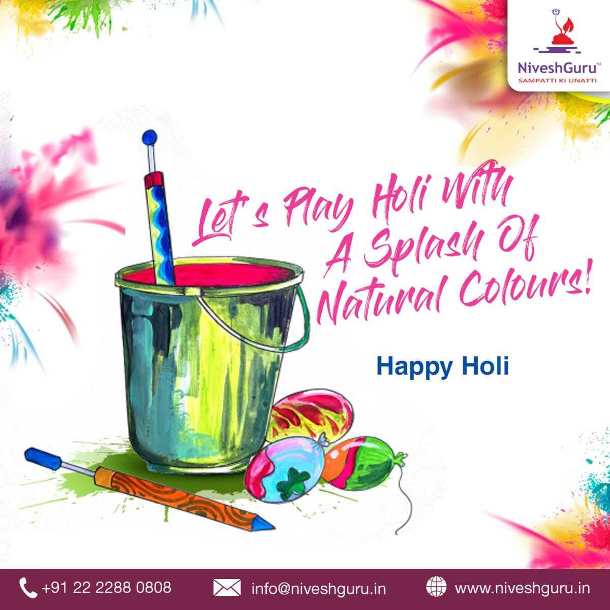 NiveshGuru's tweet photo. Let's Play Holi With The Splash Of Natural Colors 

NiveshGuru Wishing You All A Very Happy Holi 

#NiveshGuru #FinancialPlanner #HappyHoli #NaturalColors #Wishes https://t.co/HcVcXvIcHL