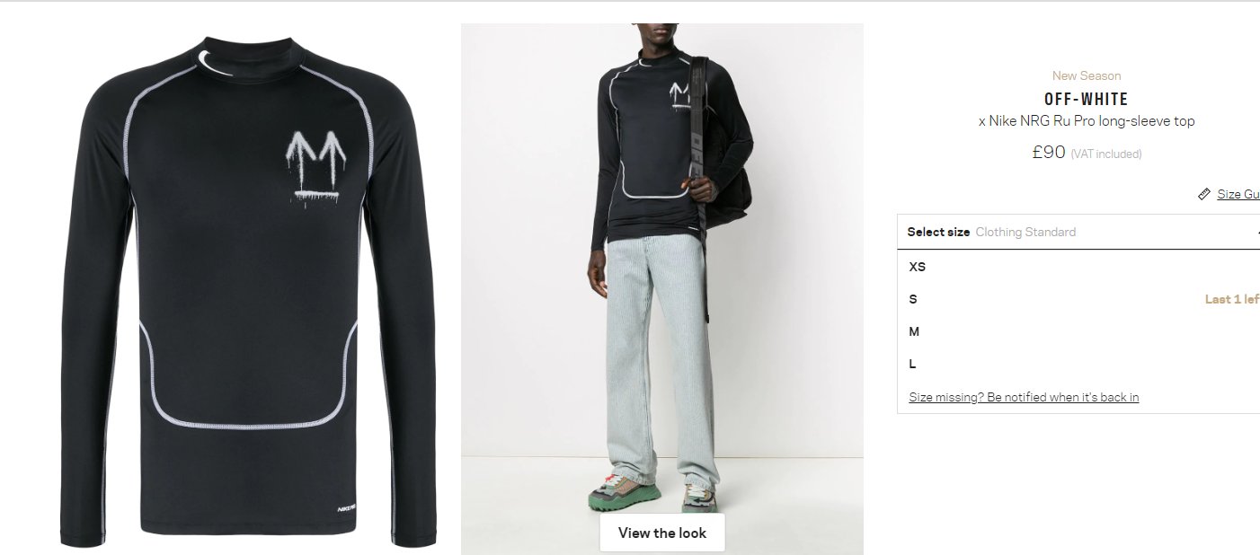 nike off white long sleeve black