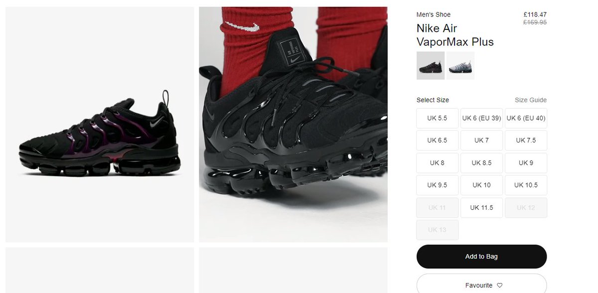 nike vapormax plus black noble red