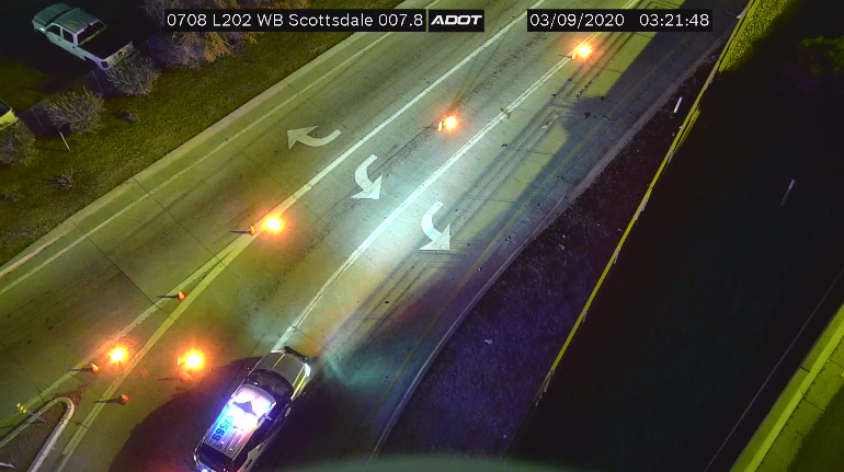 ArizonaDOT's tweet photo. Loop 202 at Scottsdale Road: A crash on Scottsdale Road is restricting access from the exit ramps.
No access to southbound Scottsdale/Rural Road from Loop 202.
#phxtraffic #Loop202 https://t.co/pXh9YYmUDK