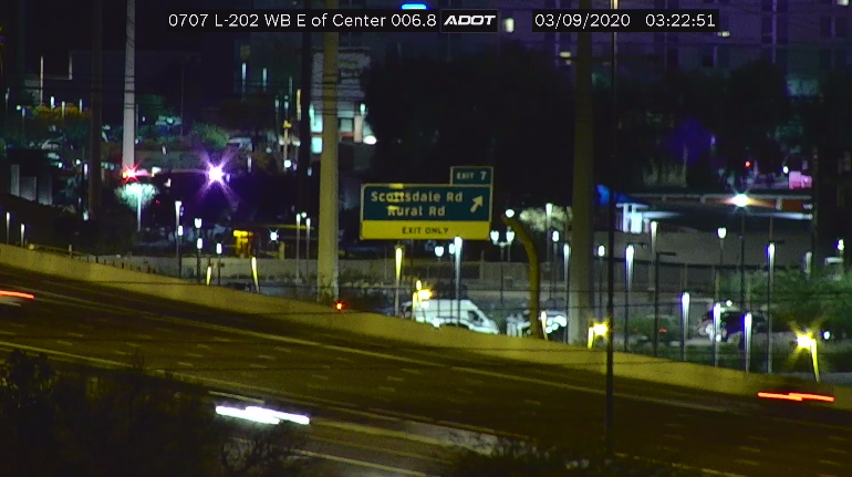 ArizonaDOT's tweet photo. Loop 202 at Scottsdale Road: A crash on Scottsdale Road is restricting access from the exit ramps.
No access to southbound Scottsdale/Rural Road from Loop 202.
#phxtraffic #Loop202 https://t.co/pXh9YYmUDK
