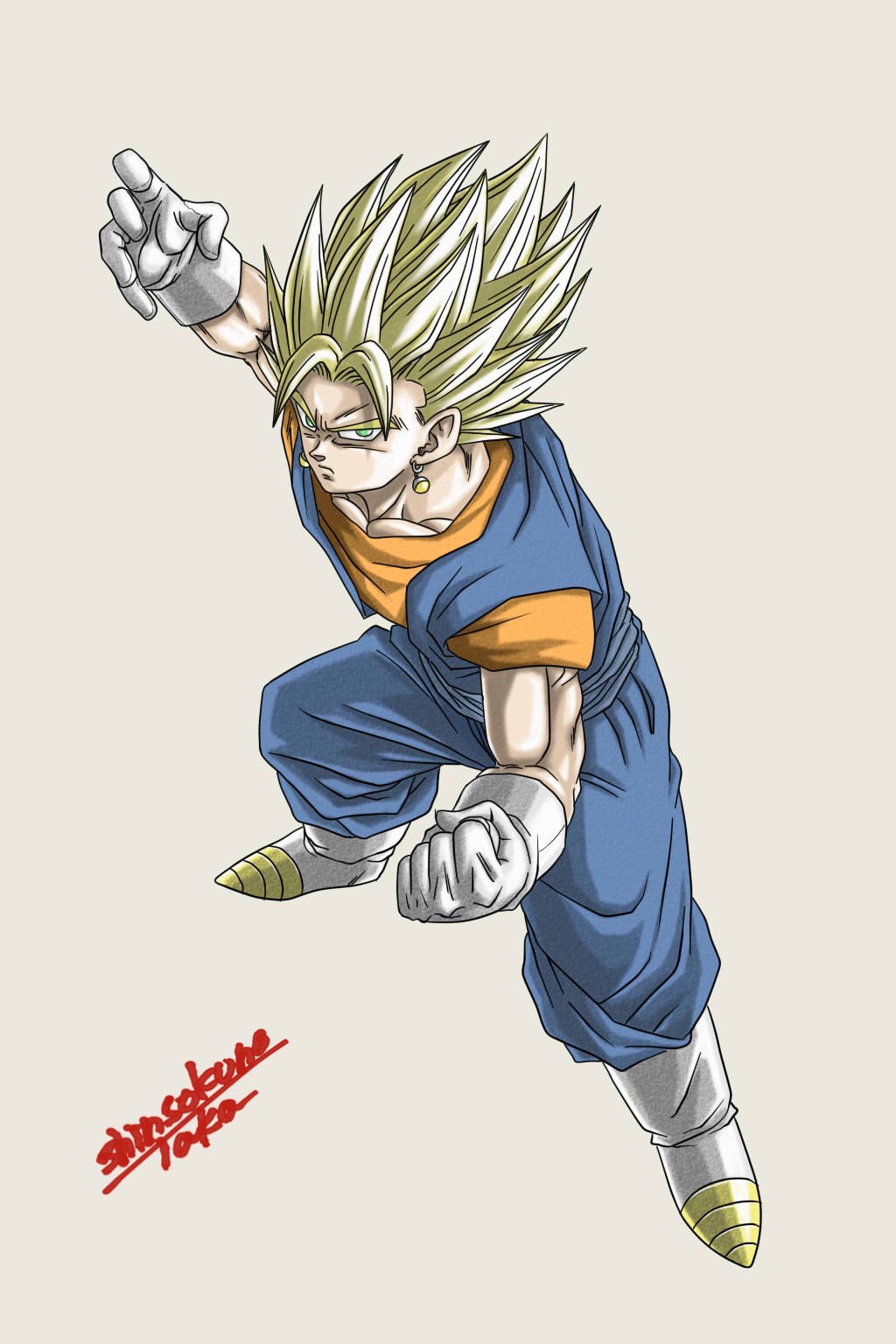 神速の鷹 以前 身勝手のベジット ってのを描いたのですが それのリメイクで スーパーベジット 仕上げました これは動画とかありません ドラゴンボールイラスト スーパーベジット リメイクイラスト ベジット T Co Tnzp8fbsmq