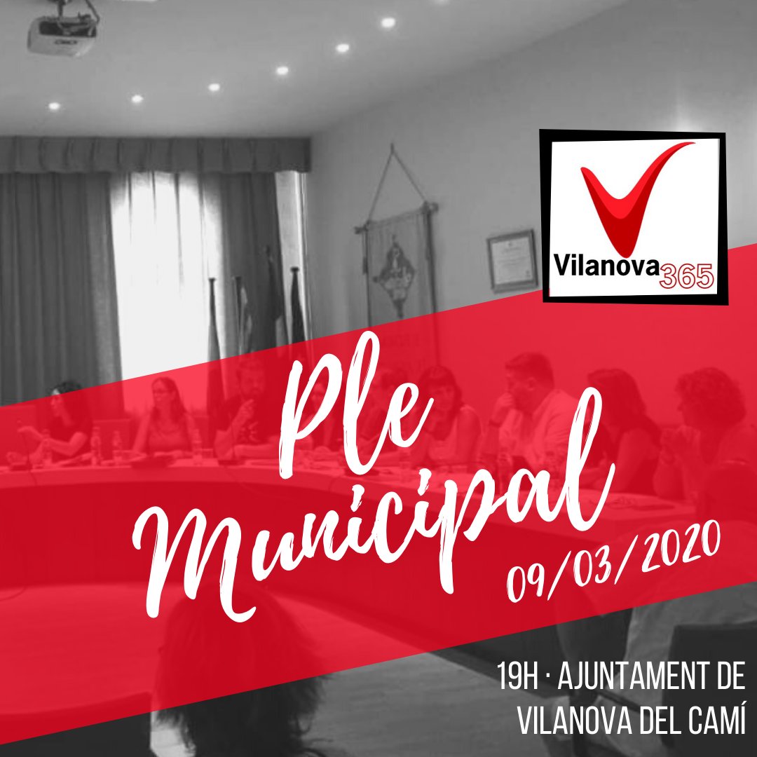 Bon dia Vilanova!

#plemunicipal

👉Primer ple amb el nou govern PSC-JxCat
👉Nova modificació de les retribucions als regidors
👉Modificació del contracte del servei de gestió de les escoles bressol
👉Adhesió del municipi al projecte Anoia Turisme