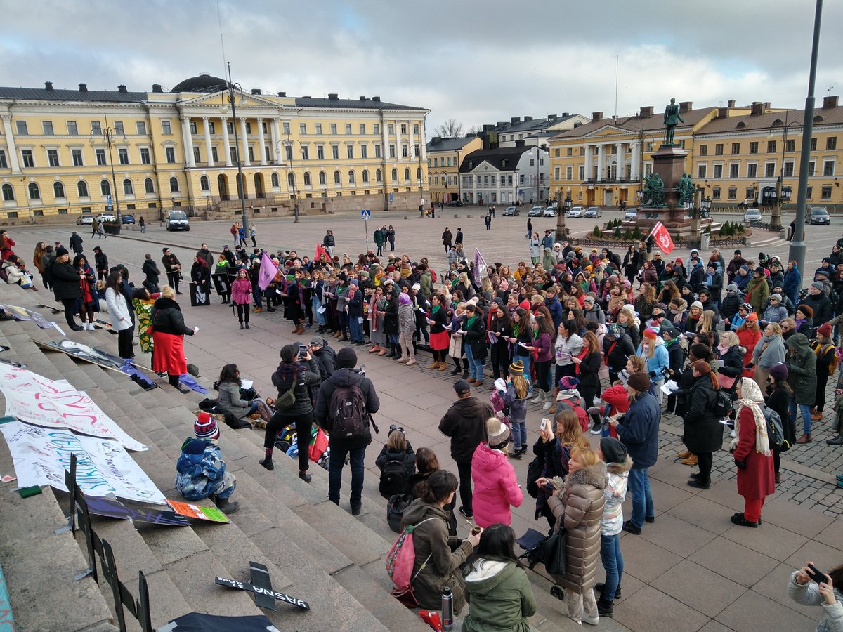 At the International Working #WomensDay march in #Helsinki yesterday. 

#naistenpäivä2020 #InternationalWomensDay2020 #Finland #WomenofShaheenBagh