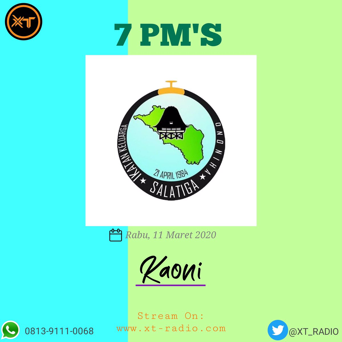 XT_RADIO's tweet photo. [XT RADIO PRESENT]
Halo XT'ers 
Spesial hari rabu diacara "7PM'S",nah kali ini kita bakalan kedatangan tamu dari Ikatan Keluarga Besar Ononiha di Salatiga yang biasa di kenal dengan “KAONI” buat XT'ers yang penasaran bisa langsung saja join bersama kami di https://t.co/jl7vHpJpFj https://t.co/l84vR4SVrB