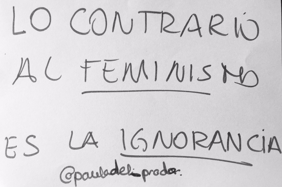 GigantasMoradas's tweet photo. Lo contrario al FEMINISMO es la IGNORANCIA. #Buzón_Morado @pauladel_prado https://t.co/YS1E8SIa7O