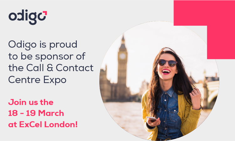 odigo's tweet photo. Attending Call & Contact Centre Expo 2020 in London on the 18 & 19 March? We'll be there as a Platinum sponsor! Visit Booth 1920 to learn more about how #Odigo can help you achieve your CX goals! https://t.co/Binzp3Qz2i #CallContact20 #CallCentreEx #Odigo @CallCentreEx #CX https://t.co/93Pd5gPwqC