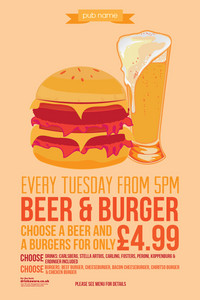 Make sure lunchtime is busy, by letting people know about what food offers you've got. 

Visit print2pubs.com for all our designs.