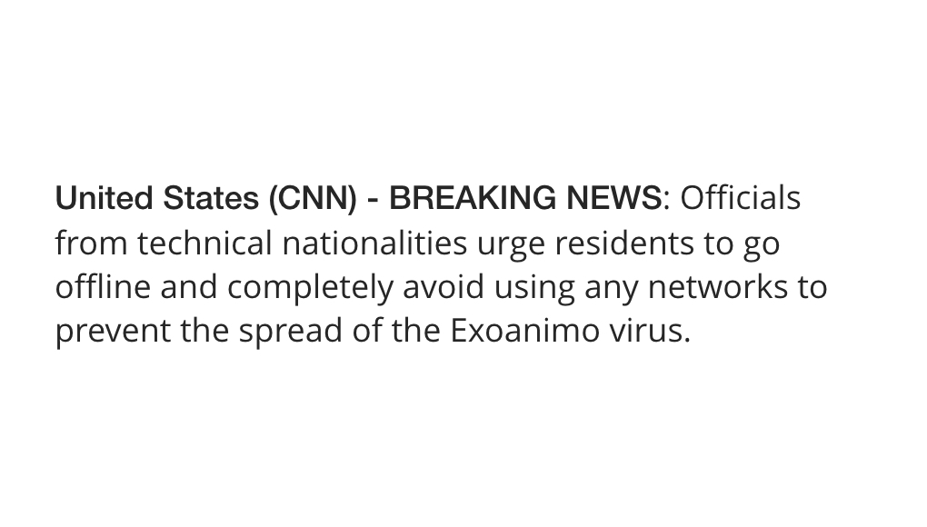 CNN2035's tweet photo. Breaking News #Exoanimo #becomingcyborg #twitterfiction https://t.co/ekoRyk9M3y