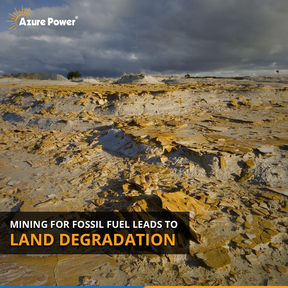 AzurePowerSolar's tweet photo. Vast areas of nutrition rich land is scraped off in order to expose the underground coal or oil. Even after the process of mining ends, the area will never get back to what it was. Let’s switch to more sustainable options for a greener tomorrow.
#KnowWithAzure #EnergyTip https://t.co/ptS0cqNcnH