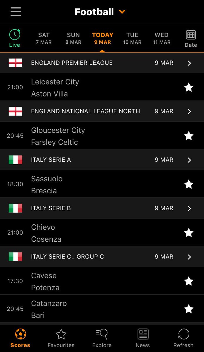 livescores today result today