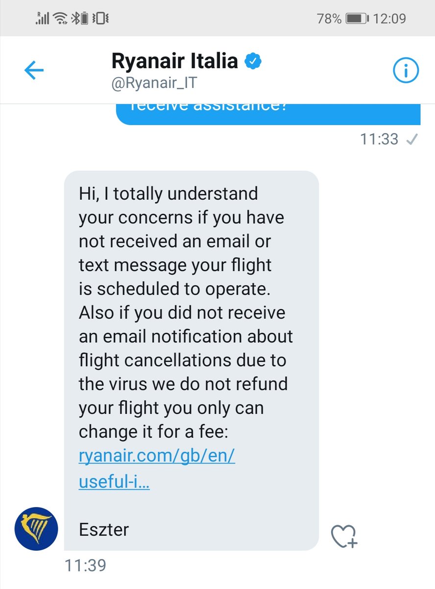 Andrea Rizzardi (@harporizzo) on Twitter photo This is the situation. Ryanair doesn't care about customers and #coronavirusitalia. I'm in the #redzone and i can't move out.
It's a painful and shameful situation!
<a href="/Ryanair_IT/">Ryanair Italia</a> #COVID2019 #Ryanair #coronavirus This is the situation. Ryanair doesn't care about customers and #coronavirusitalia. I'm in the #redzone and i can't move out.
It's a painful and shameful situation!
<a href="/Ryanair_IT/">Ryanair Italia</a> #COVID2019 #Ryanair #coronavirus
