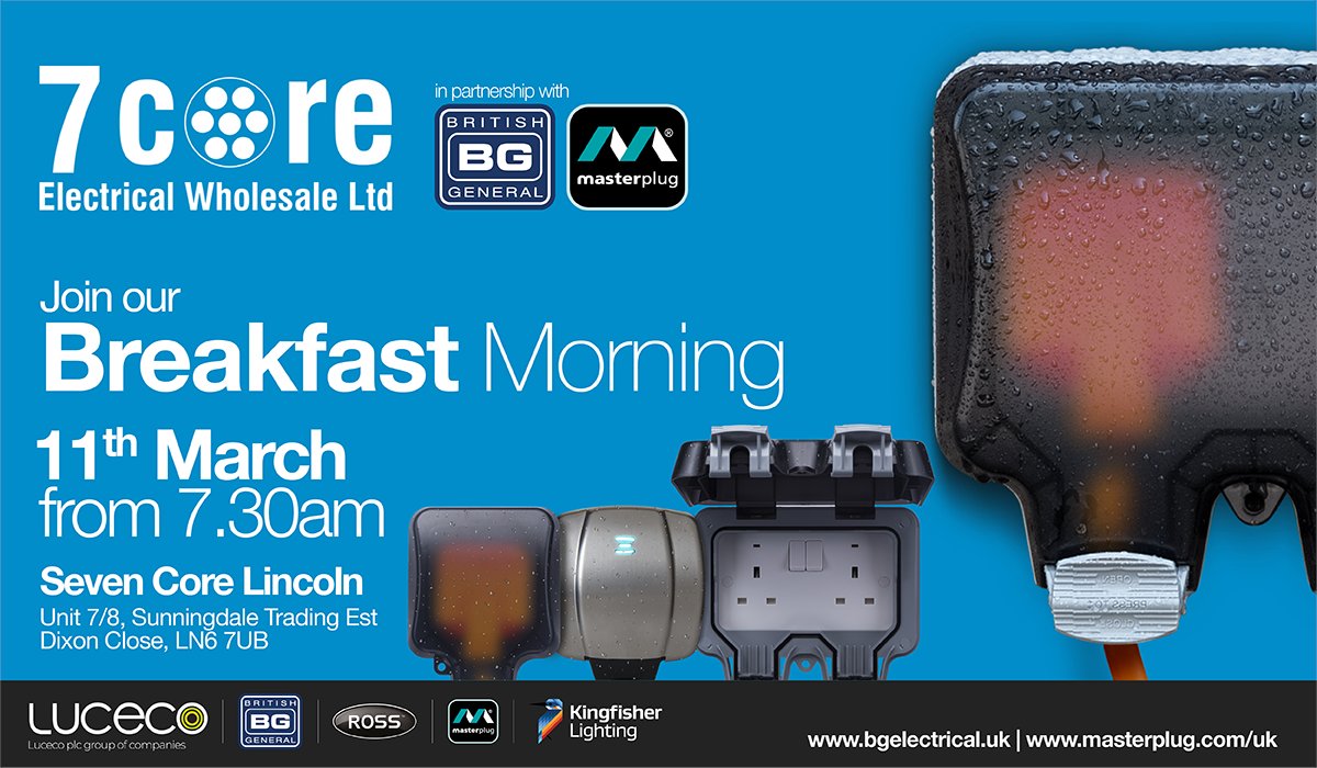 BGElectrical's tweet photo. If you are in #Lincoln tomorrow morning come and join us at @7coreelectrical #Lincolnshire for a breakfast demonstration, starts at 7.30am. Hope to see you there!
#Electricians #bgelectrical #wiring #morning #masterplug https://t.co/RT21xIkpPq