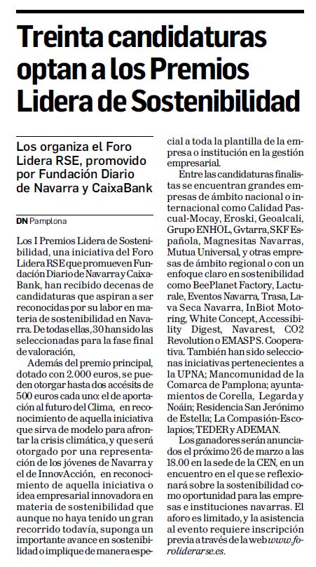 30 candidaturas preseleccionadas para la fase final de valoración de los I Premios Lidera de #Sostenibilidad promovidos por <a href="/FundacionDN/">FundacionDN</a> y <a href="/FundlaCaixa/">Fundación ”la Caixa”</a> ¡¡Enhorabuena a los finalistas!! pronto conoceremos a los ganadores🏆