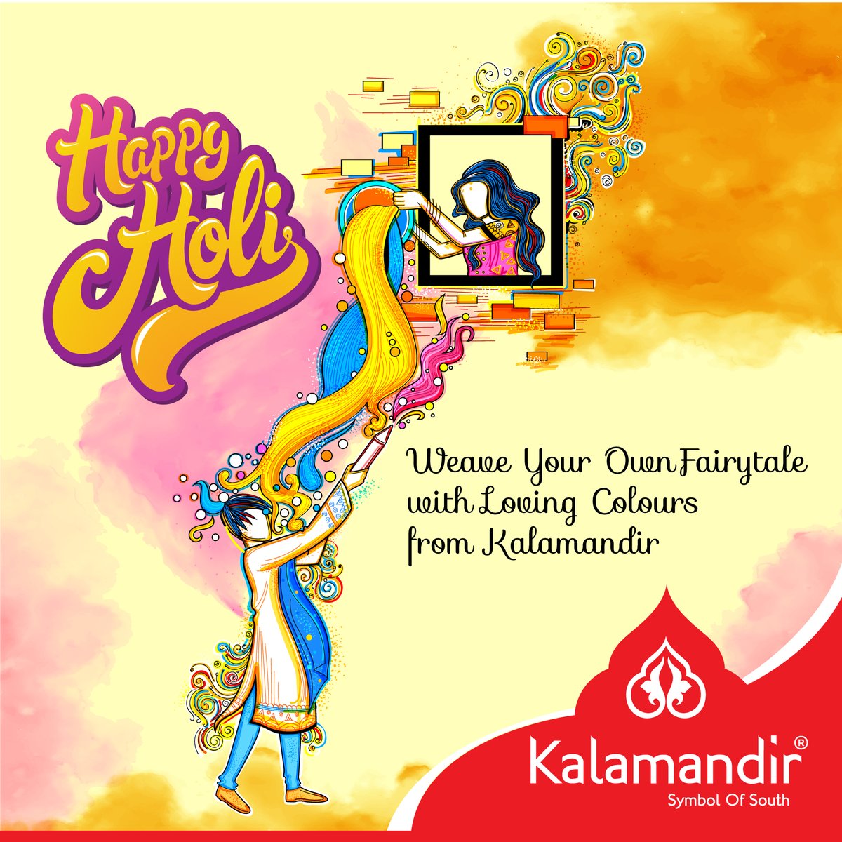 kalamandir's tweet photo. May you be as colourful as the festival of Holi and be blessed with prosperity. Happy Holi from Kalamandir. 
#happyholi #holiDAY https://t.co/CyhNJbPybg