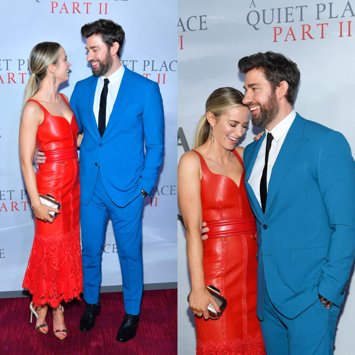 HugoGloss's tweet photo. Puro sucesso esses dois! Os pombinhos John Krasinski e Emily Blunt foram só sorrisos na première de "Um Lugar Silencioso Parte II" nesse domingo (08) em Nova York. Jamie Dornan e Amelia Warner foram prestigiar os amigos no evento... https://t.co/zufnCzMYm7 (Fotos: Getty) https://t.co/VnFbKxN8Jj