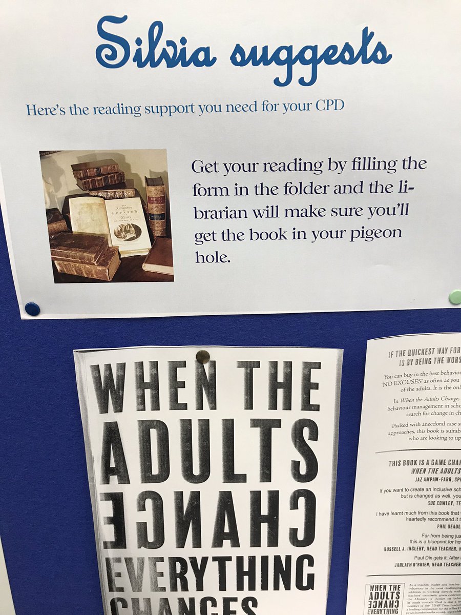 KSSLT1's tweet photo. @KnightswoodSec Staff CLPL programme. New reading opportunities with @silviaspaltro @KsSchoolLibrary https://t.co/1ToXsE9TIO