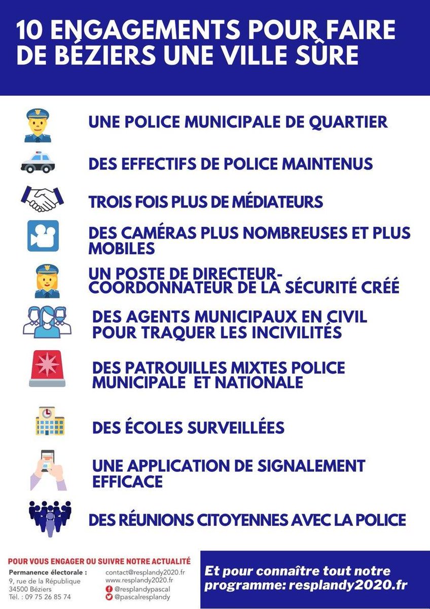 PascalRESPLANDY's tweet image. Parce que la sécurité des Biterrois est notre priorité. Au meme titre que l'écologie, personne n'a le monopole de la sécurité. Voici nos propositions pour faire de Béziers une ville plus sûre. #Béziers2020
