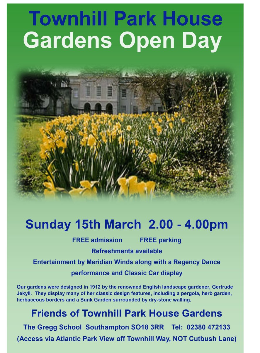 TheGreggSchool's tweet photo. Let's hope the sunshine stays for our #GardensOpenDay on Sunday 2-4pm. #TownhillParkHouse #GertrudeJekyll https://t.co/6CicZrfh3Y